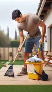 scoop da poo bucket service man scooping dog poop in a backyard using professional scooper tools